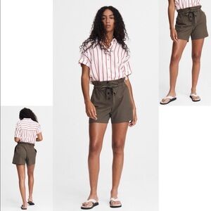 NWT Rag & Bone Relaxed Fit High Rise Seersucker Paper Bag Waist Shorts